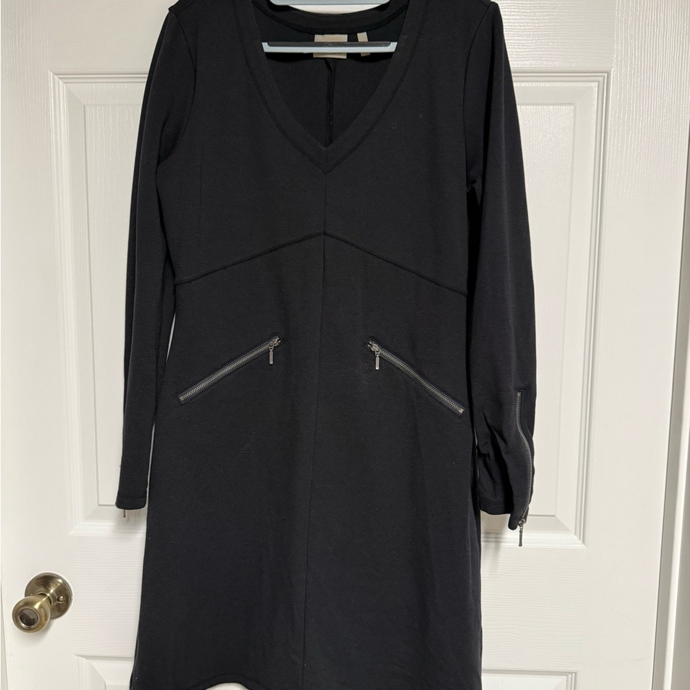 Athleta Black Long Sleeve Sheath Dress